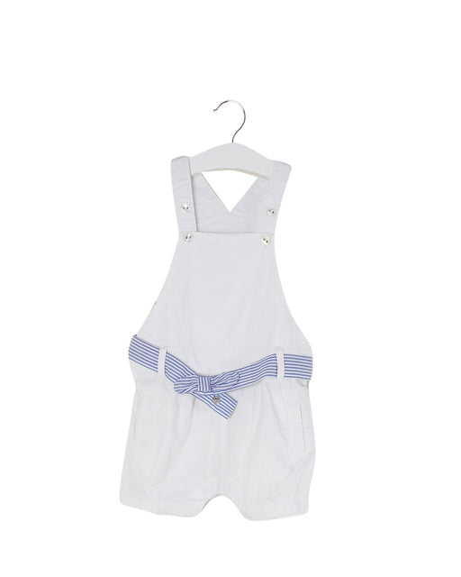 A White Overall Shorts from Jacadi in size 6-12M for girl. (Front View)