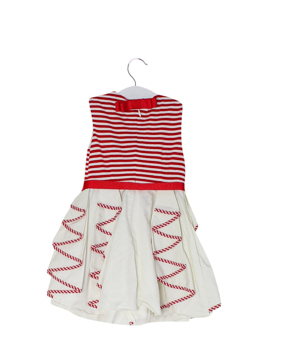A Red Sleeveless Dresses from Nicholas & Bears in size 6-12M for girl. (Back View)