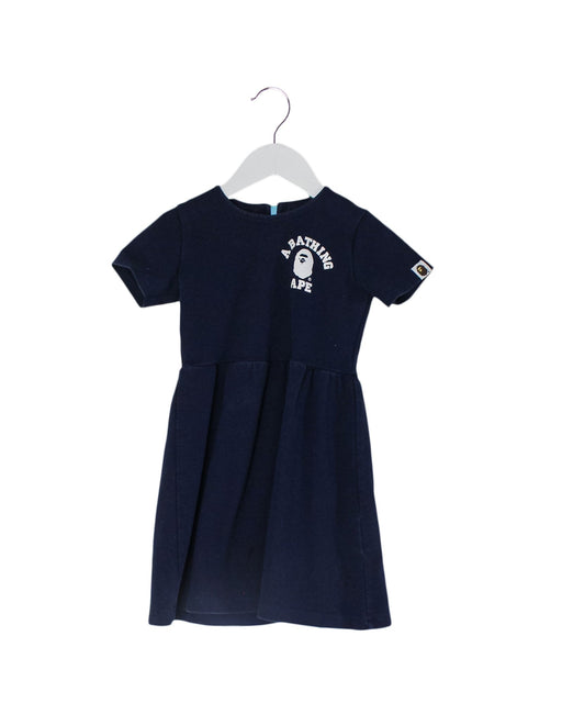 A Navy Sweater Dresses from BAPE KIDS in size 4T for girl. (Front View)