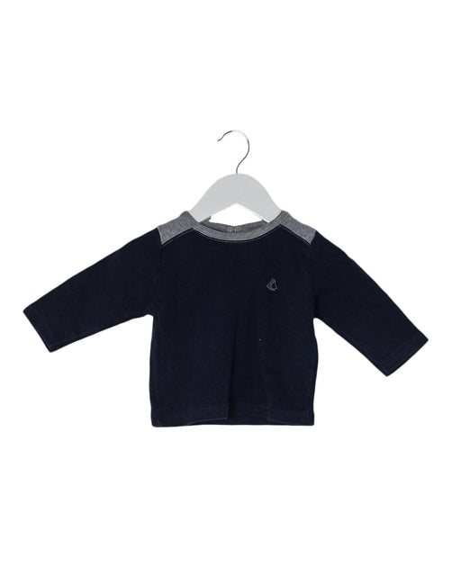 A Navy Long Sleeve Tops from Petit Bateau in size 3-6M for boy. (Front View)