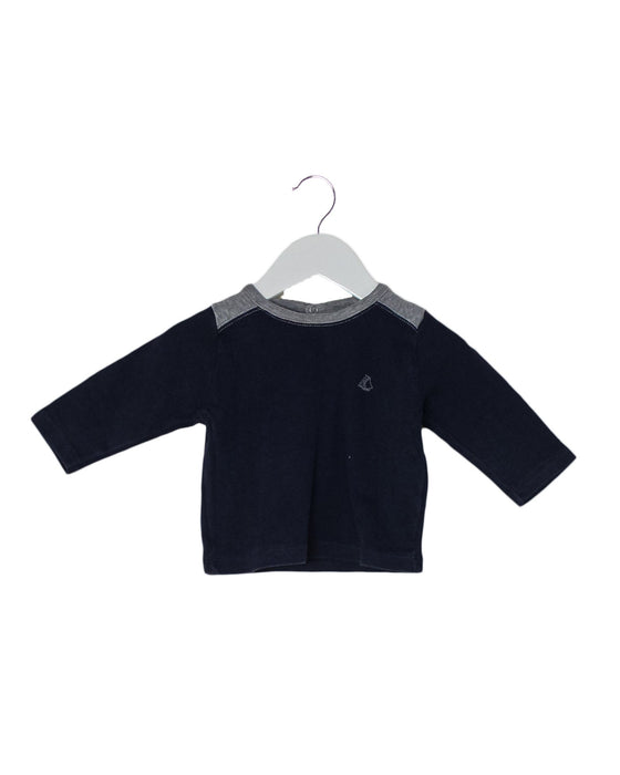 A Navy Long Sleeve Tops from Petit Bateau in size 3-6M for boy. (Front View)