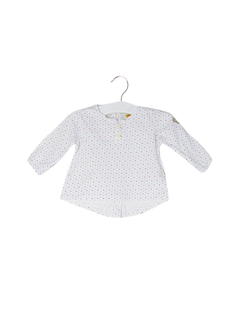 A White Long Sleeve Tops from Steiff in size 0-3M for girl. (Front View)