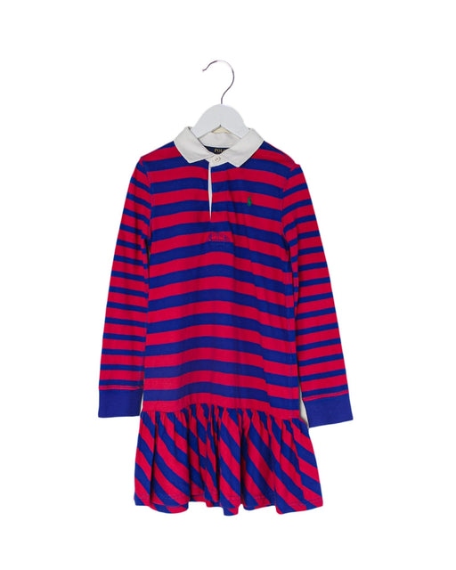 A Pink Long Sleeve Dresses from Polo Ralph Lauren in size 6T for girl. (Front View)