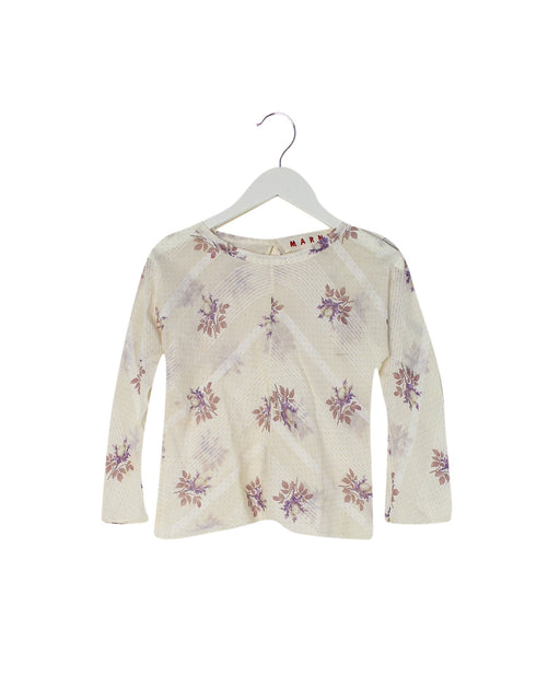 A Ivory Long Sleeve Tops from Marni in size 6T for girl. (Front View)