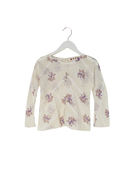 A Ivory Long Sleeve Tops from Marni in size 6T for girl. (Front View)