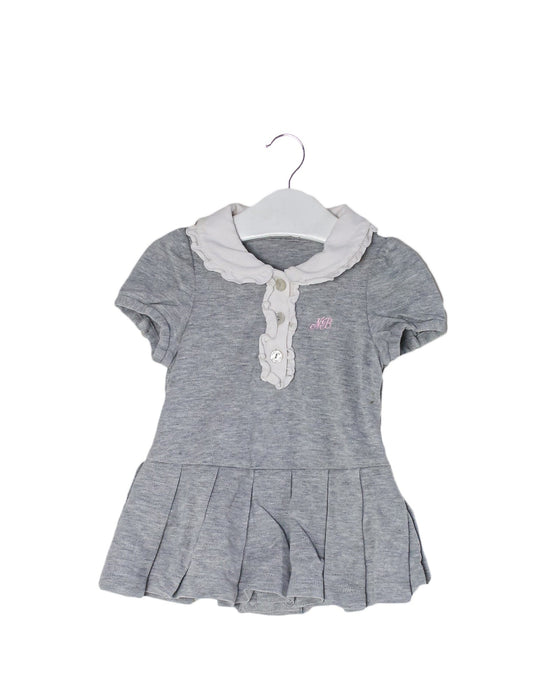 A Grey Short Sleeve Bodysuits from Nicholas & Bears in size 6-12M for girl. (Front View)