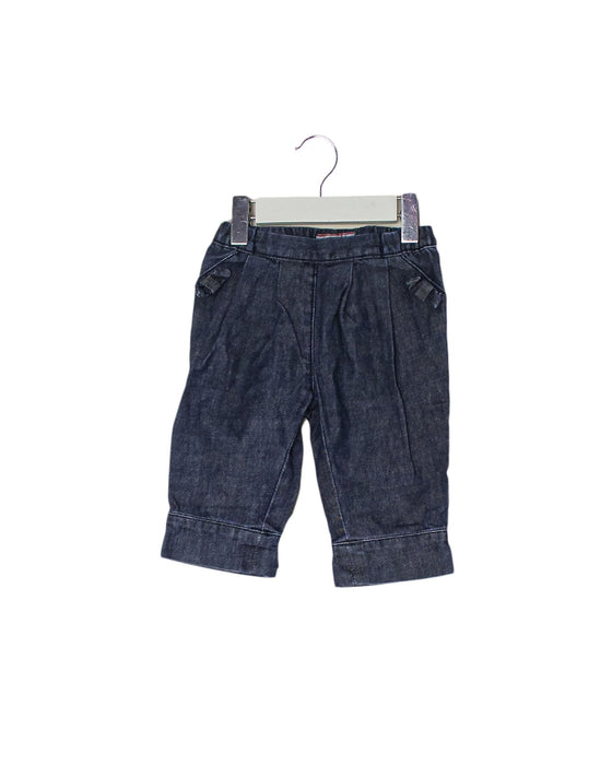 A Navy Casual Pants from Jacadi in size 3-6M for girl. (Front View)