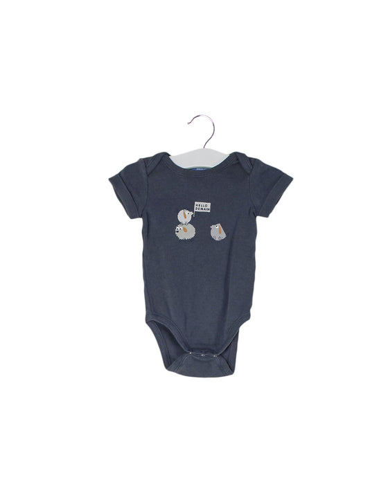 A Grey Short Sleeve Bodysuits from Jacadi in size 0-3M for boy. (Front View)