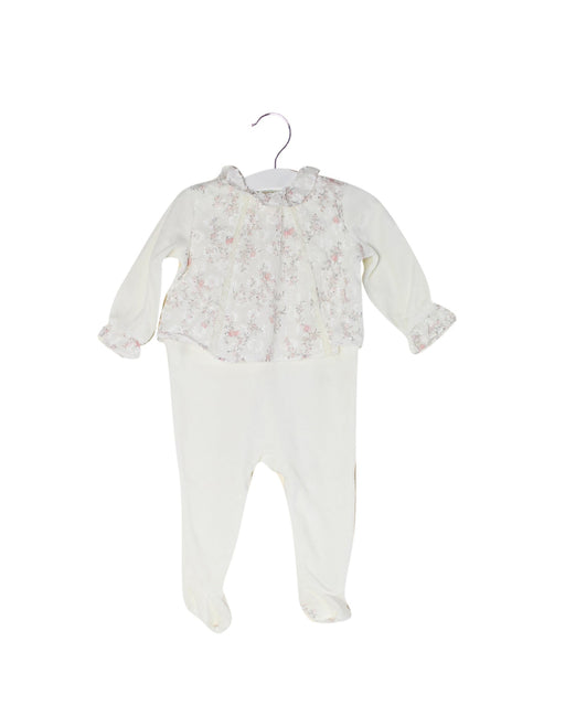 A White Onesies from Nanos in size 3-6M for girl. (Front View)