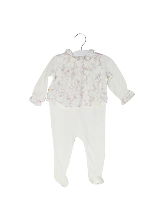 A White Onesies from Nanos in size 3-6M for girl. (Front View)