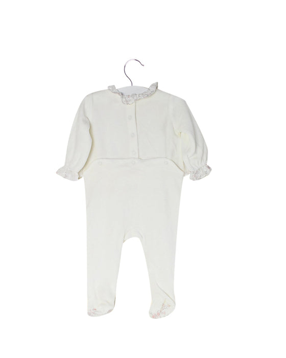 A White Onesies from Nanos in size 3-6M for girl. (Back View)