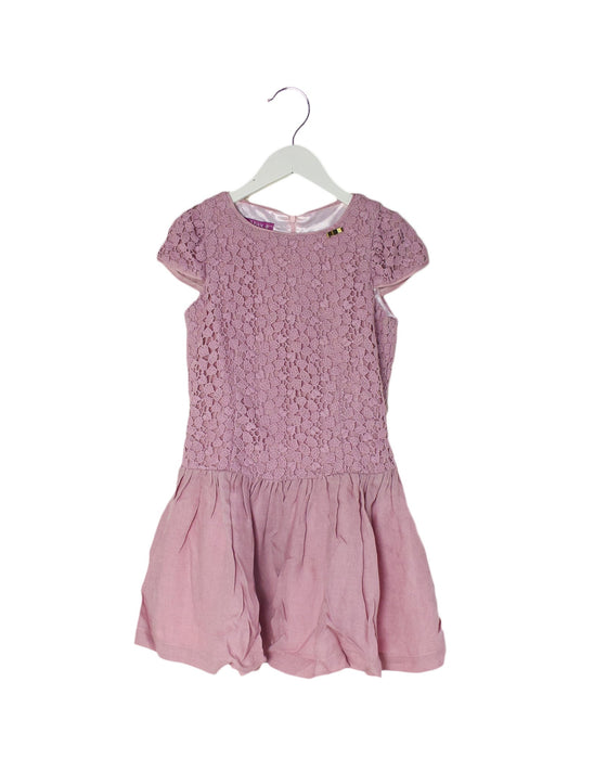 A Pink Short Sleeve Dresses from ValMax in size 10Y for girl. (Front View)