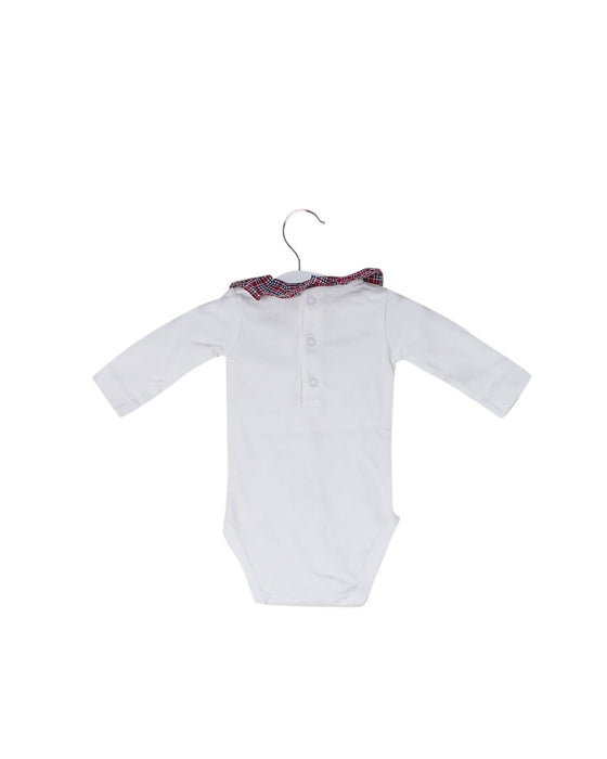 A White Long Sleeve Bodysuits from Jacadi in size 0-3M for girl. (Back View)