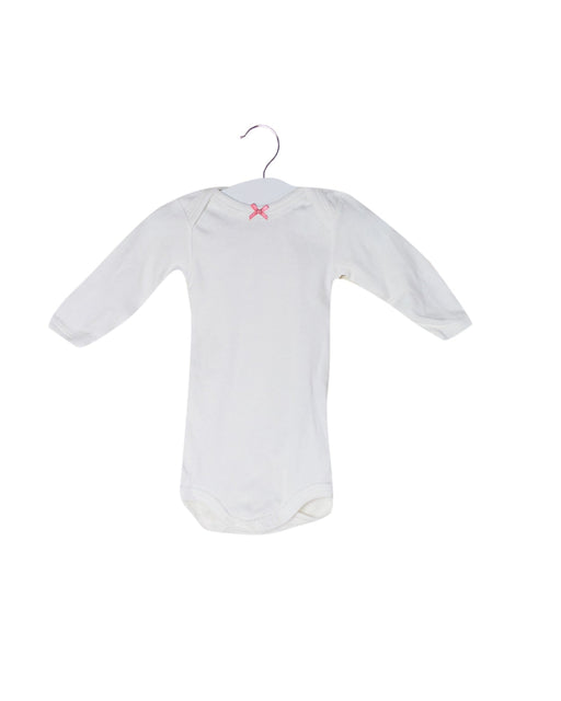 A White Long Sleeve Bodysuits from Petit Bateau in size 0-3M for girl. (Front View)