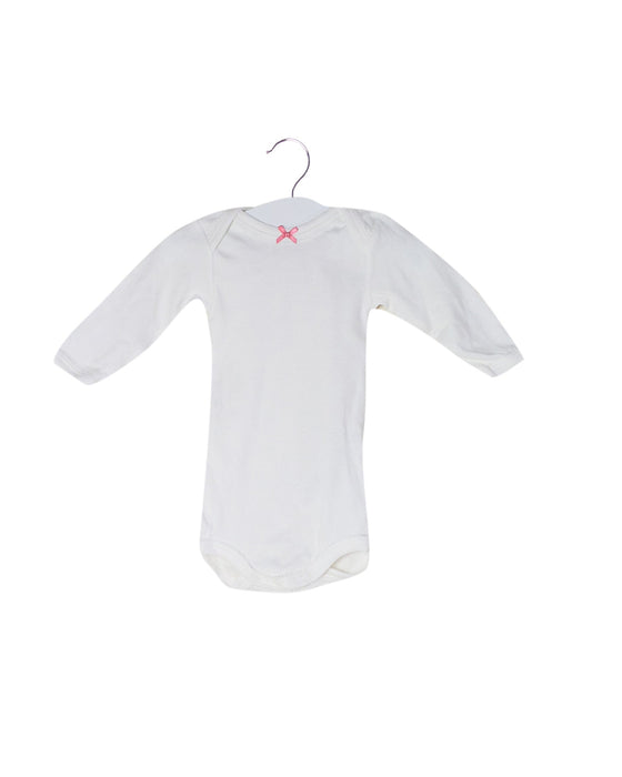 A White Long Sleeve Bodysuits from Petit Bateau in size 0-3M for girl. (Front View)
