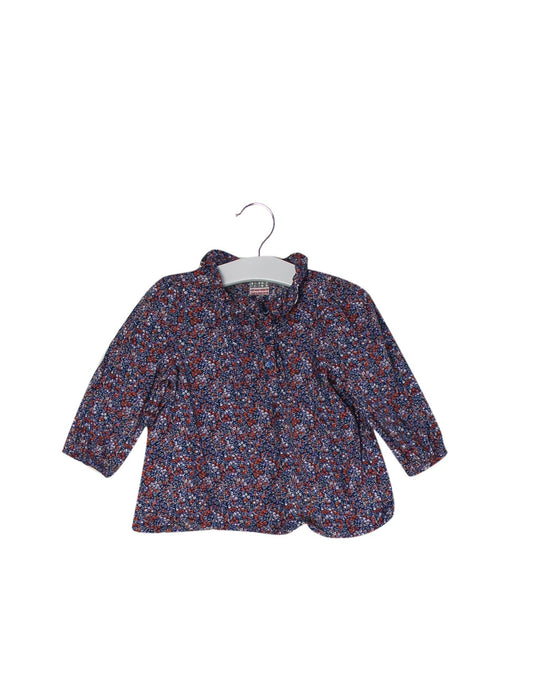 A Navy Long Sleeve Tops from Cyrillus in size 6-12M for girl. (Front View)