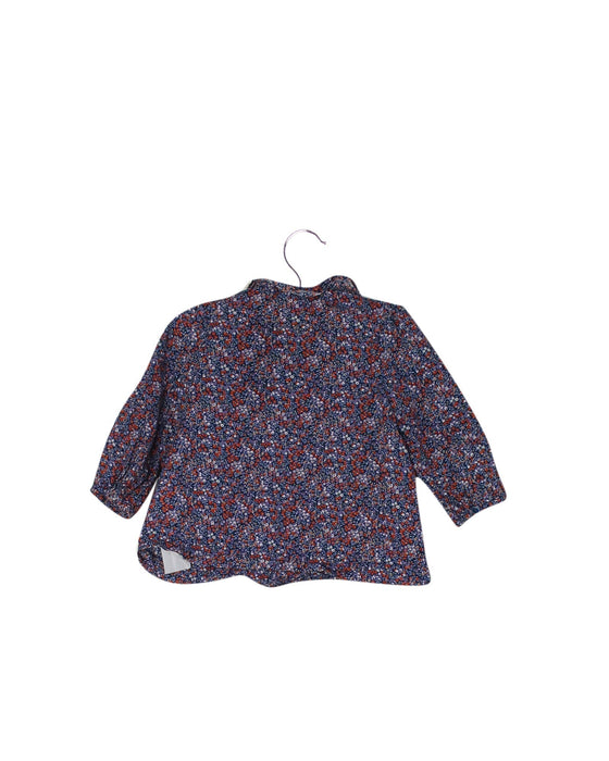 A Navy Long Sleeve Tops from Cyrillus in size 6-12M for girl. (Back View)