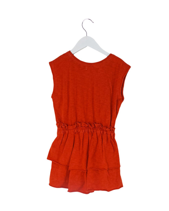 A Red Short Sleeve Dresses from Ketiketa in size 4T for girl. (Back View)