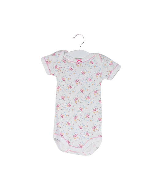 A White Short Sleeve Bodysuits from Petit Bateau in size 0-3M for girl. (Front View)