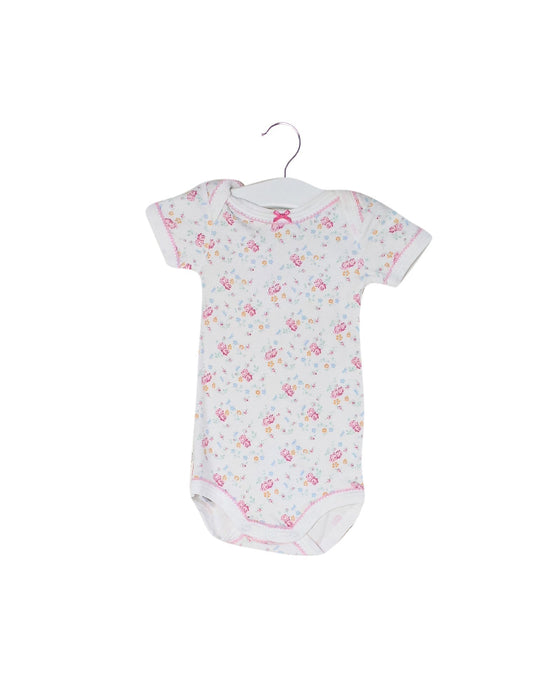 A White Short Sleeve Bodysuits from Petit Bateau in size 0-3M for girl. (Front View)