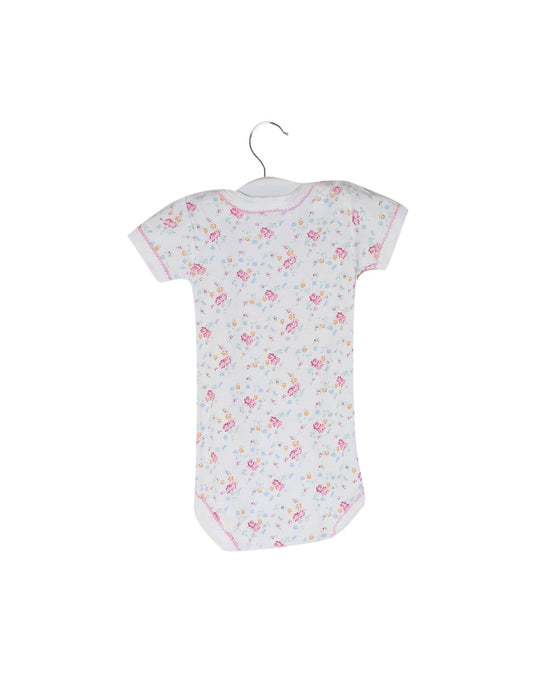 A White Short Sleeve Bodysuits from Petit Bateau in size 0-3M for girl. (Back View)