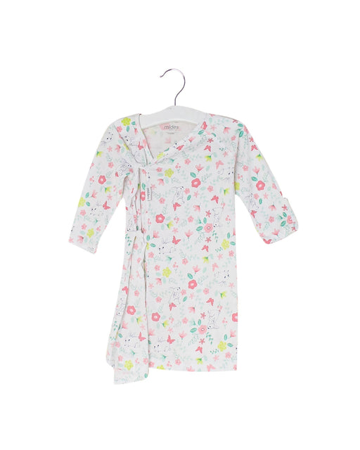 A White Sleepwear Bathrobes from Mides in size 0-3M for girl. (Front View)