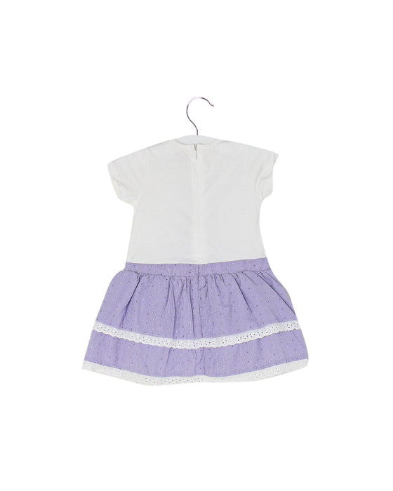 A Purple Short Sleeve Dresses from Chickeeduck in size 12-18M for girl. (Back View)