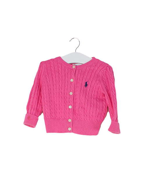A Pink Cardigans from Ralph Lauren in size 6-12M for girl. (Front View)