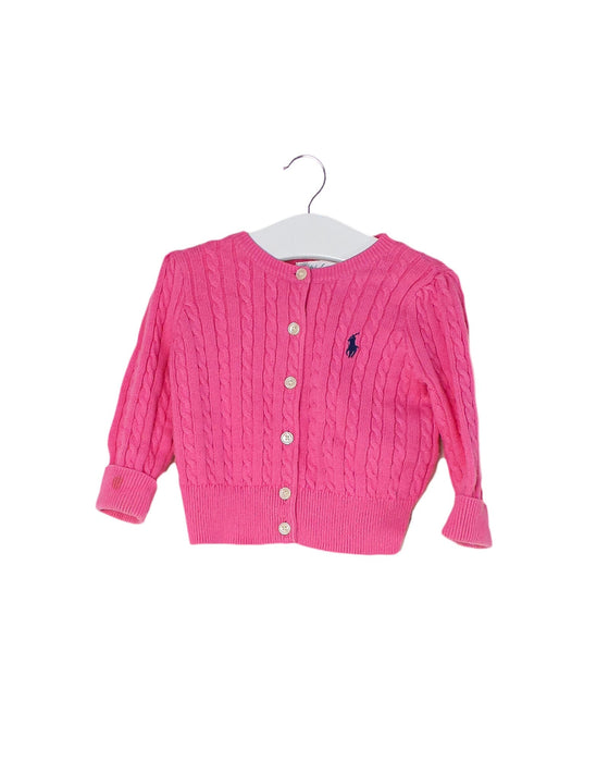 A Pink Cardigans from Ralph Lauren in size 6-12M for girl. (Front View)