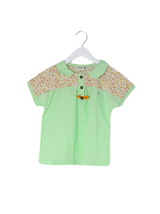 A Green Short Sleeve Tops from Ragmart in size 5T for girl. (Front View)