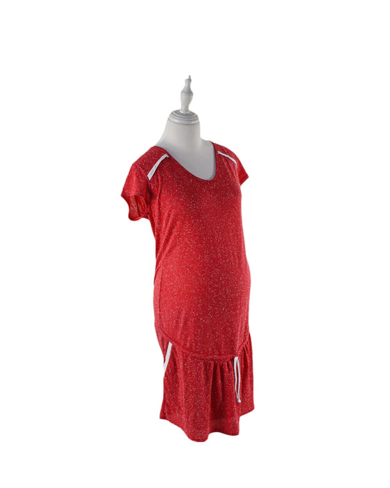 A Red Short Sleeve Dresses from Envie de Fraise in size M for maternity. (Front View)