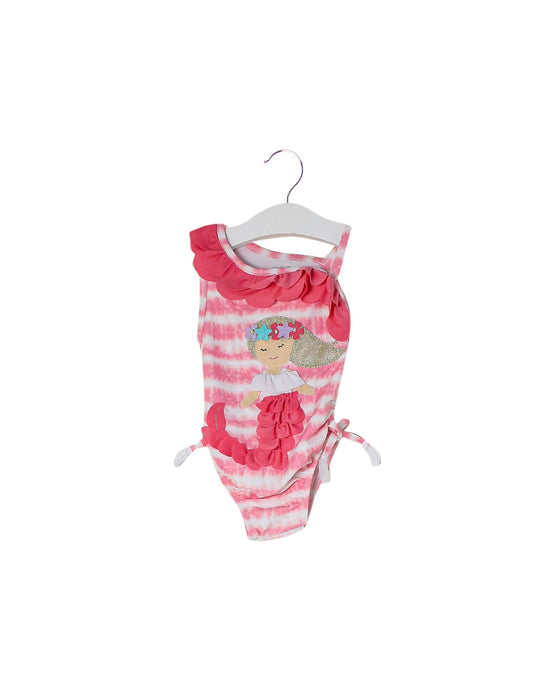 A Pink Swimsuits from Mudpie in size 6-12M for girl. (Front View)