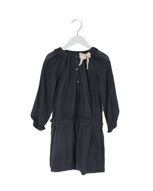 A Grey Long Sleeve Dresses from Velveteen in size 6T for girl. (Front View)