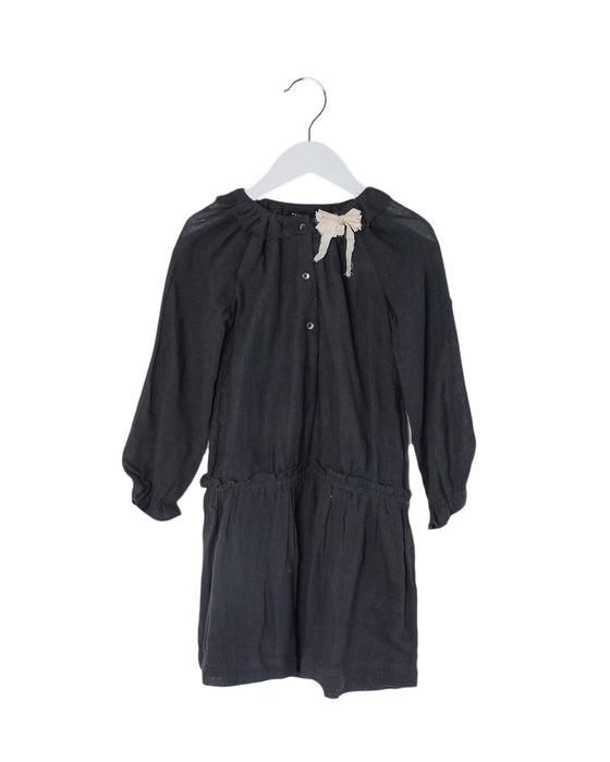 A Grey Long Sleeve Dresses from Velveteen in size 6T for girl. (Front View)