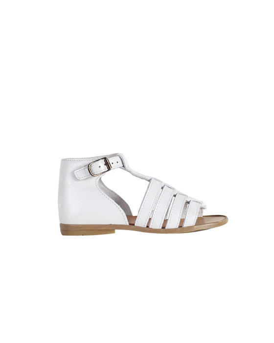 A White Sandals from Little Mary in size 3T for girl. (Back View)
