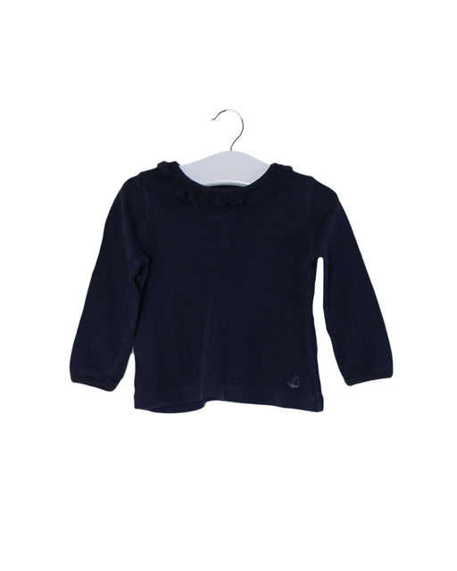 A Navy Long Sleeve Tops from Petit Bateau in size 3-6M for girl. (Front View)