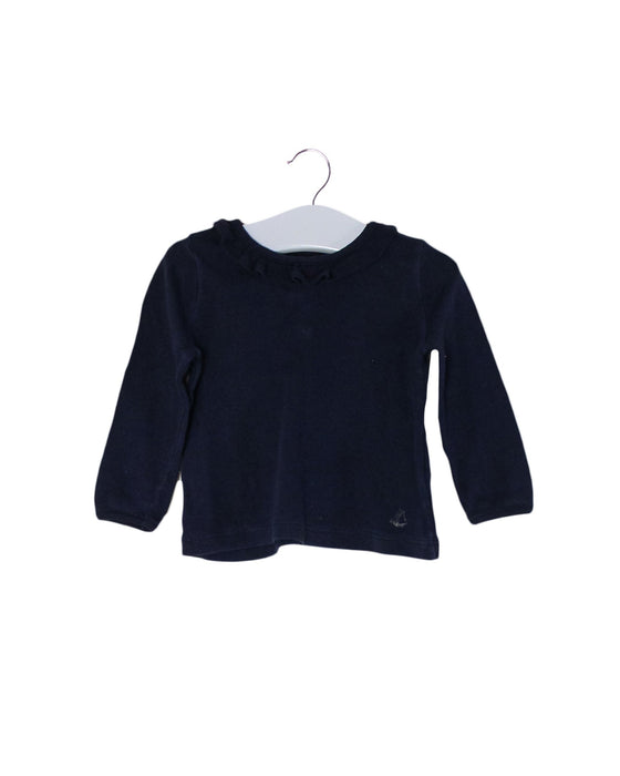 A Navy Long Sleeve Tops from Petit Bateau in size 3-6M for girl. (Front View)