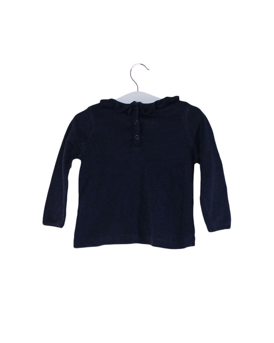 A Navy Long Sleeve Tops from Petit Bateau in size 3-6M for girl. (Back View)