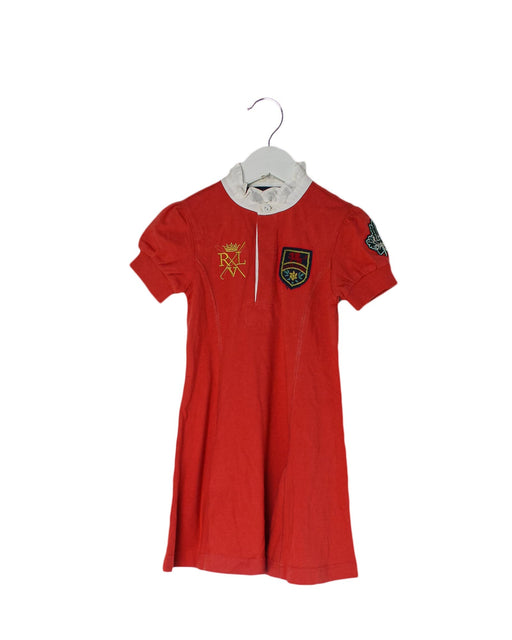 A Red Short Sleeve Dresses from Ralph Lauren in size 4T for girl. (Front View)