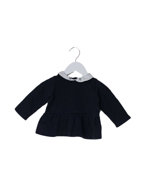 A Navy Long Sleeve Tops from Jacadi in size 3-6M for girl. (Front View)