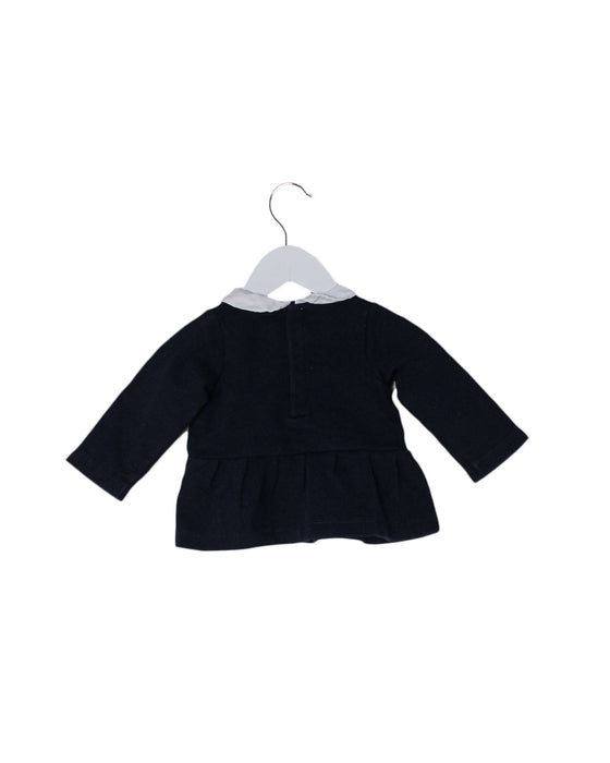 A Navy Long Sleeve Tops from Jacadi in size 3-6M for girl. (Back View)