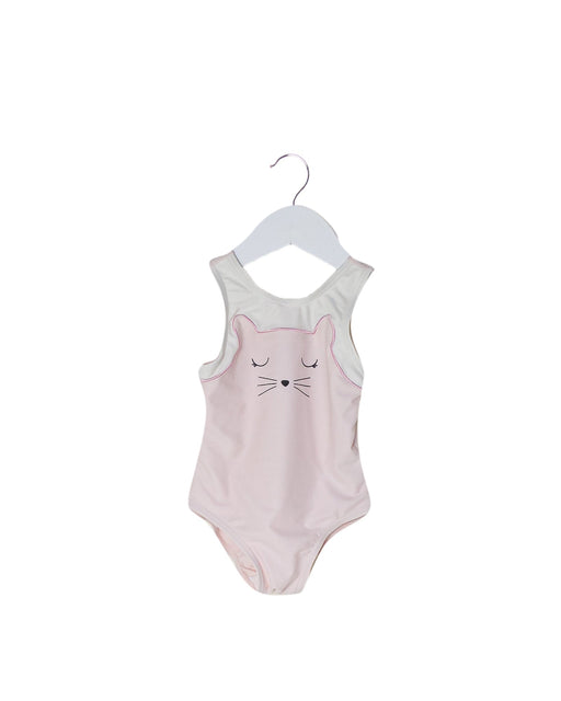 A Pink Swimsuits from Seed in size 3-6M for girl. (Front View)