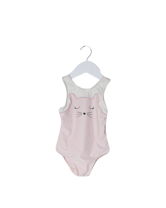 A Pink Swimsuits from Seed in size 3-6M for girl. (Front View)