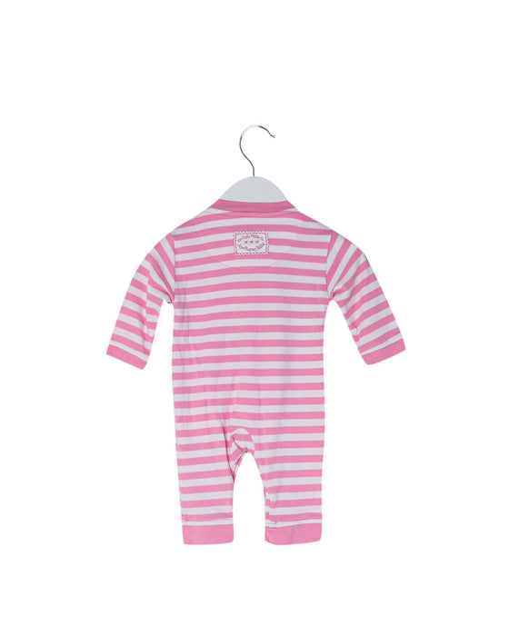 A Pink Long Sleeve Jumpsuits from Jojo Maman Bébé in size 0-3M for girl. (Back View)