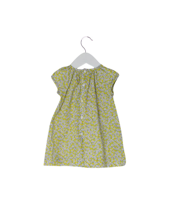 A Yellow Short Sleeve Dresses from Bonpoint in size 6-12M for girl. (Back View)