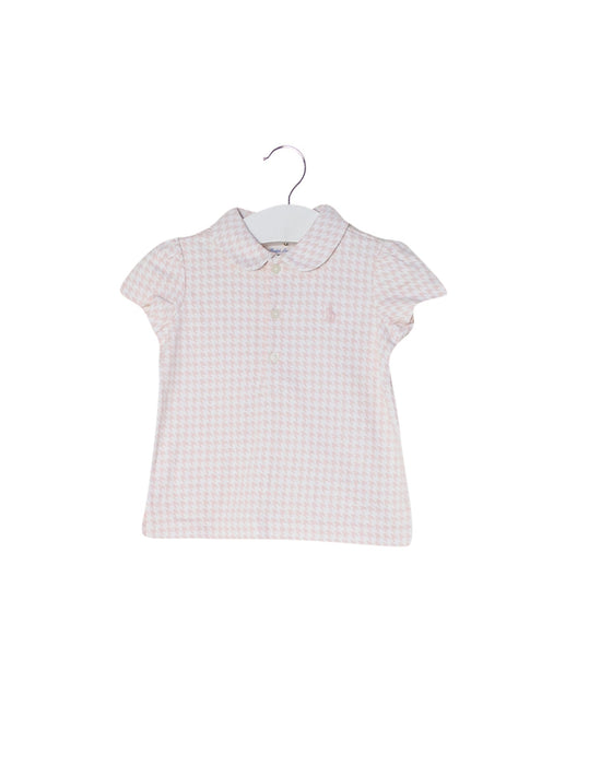 A Pink Short Sleeve Tops from Ralph Lauren in size 6-12M for girl. (Front View)