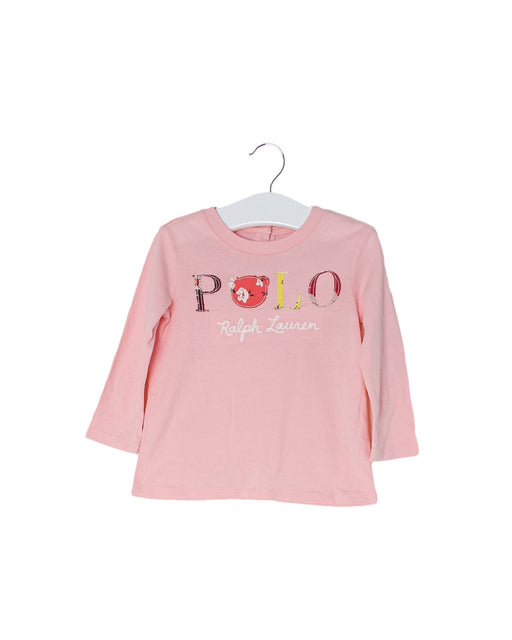 A Pink Long Sleeve Tops from Ralph Lauren in size 6-12M for girl. (Front View)