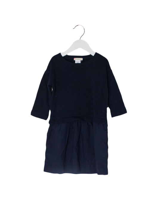 A Navy Sweater Dresses from Crewcuts in size 4T for girl. (Front View)