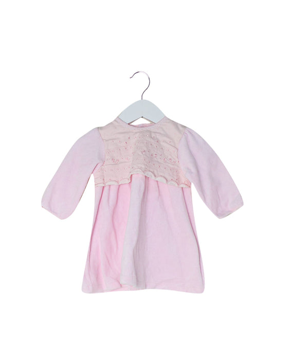 A Pink Long Sleeve Dresses from Emile et Rose in size 3-6M for girl. (Front View)