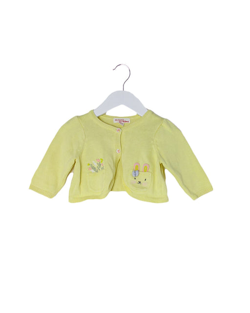 A Yellow Cardigans from DPAM in size 0-3M for girl. (Front View)